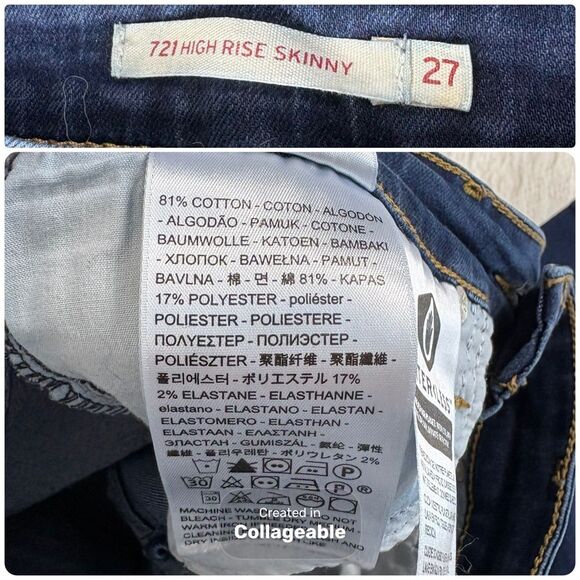 Levi's 721 High Rise Skinny Women's Jeans Dark Wash Indigo Blue - Picture 5 of 5